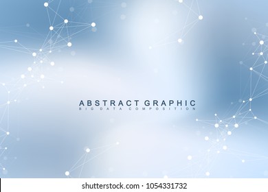 Big data visualization. Graphic abstract background communication. Perspective backdrop visualization. Analytical network visualization. Vector illustration