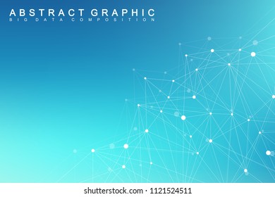 Big data visualization. Graphic abstract background communication. Perspective backdrop visualization. Analytical network visualization. Vector illustration