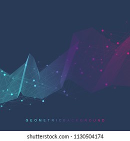 Big data visualization. Graphic abstract background communication. Perspective backdrop visualization. Analytical network complex. Vector illustration