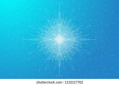 Big data visualization. Graphic abstract background communication. Perspective backdrop visualization. Analytical network complex. Vector illustration