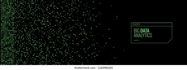 Big Data Visualization. Information Analytics Concept. Abstract Stream Information Data Sorting. Filtering Machine Learning Algorithms. Vector Technology Background. Computer Science Illustration.