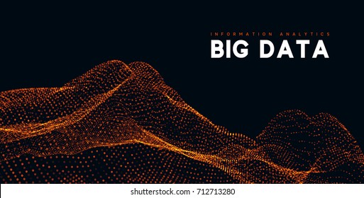 Big data visualization. Information wave technology. Futuristic abstract background of digital data