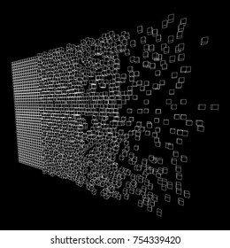 Big data visualization. Machine learning algorithms. Analysis of information. Visual data infographics design. Science and technology wireframe poly mesh vector background