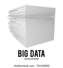 Big data visualization. Machine learning algorithms. Analysis of information. Visual data infographics design. Science and technology wireframe poly mesh vector background