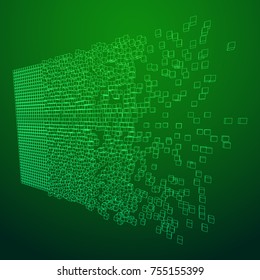 Big data visualization. Machine learning algorithms. Analysis of information. Visual data infographics design. Science and technology wireframe poly mesh vector background