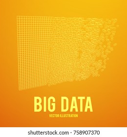 Big data visualization. Machine learning algorithms. Analysis of information. Visual data infographics design. Science and technology wireframe poly mesh vector background