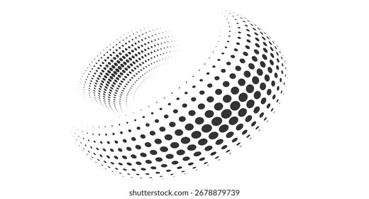 Big data visualization on dark space with dotted lines shape effect decoration. Modern graphic design element dots circle style. vector ilustration