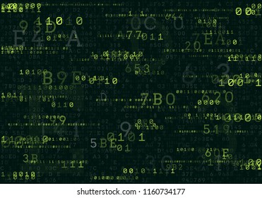 Big Data visualization. Programming  code. Sorting information. Abstract technology background. Vector illustration.