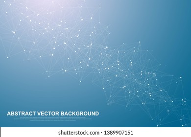 Big data visualization. Social network or business analytics representation. Abstract vector graphics. Futuristic infographic illustration