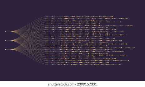 Big data visualization. Social network, financial analysis of complex databases. Data mining. Vector technology background. Information analytics concept. 