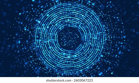 Big data visualization. Social network, financial analysis of complex databases. Data mining. Vector technology background. Information analytics concept. 