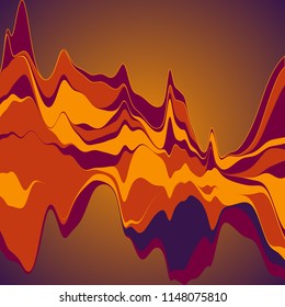 Big data visualization. Streamgraph. Futuristic infographic. Information aesthetic design.