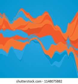 Big data visualization. Streamgraph. Futuristic infographic. Information aesthetic design.