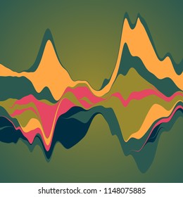 Big data visualization. Streamgraph. Futuristic infographic. Information aesthetic design.