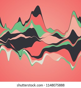 Big data visualization. Streamgraph. Futuristic infographic. Information aesthetic design.