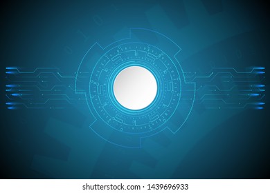 Big data visualization technology. Big data futuristic light with line and circle on abstract background.