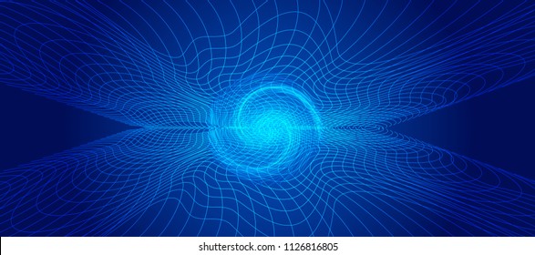 Big Data visualization. Vector abstract 3D network background. Visual data complex. Intelligence artificial. Wireframe landscape background