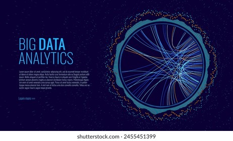 Vector de visualización de Big Data. Conexiones de gráficos de inteligencia artificial. Métodos De Análisis Estadístico Digital Concepto De Ciencia De Datos Visuales. Aprendizaje automático de IA. Tecnología Ilustración vectorial.