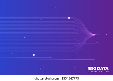 Big data visualization. Visual data complexity analytics. Concept design infographic. Information line graphic representation. Abstract data graph. Vector Illustration