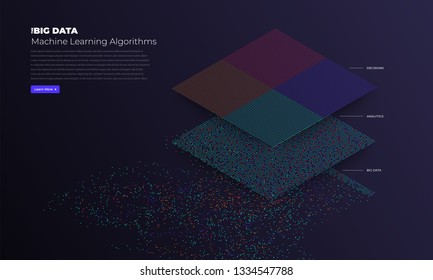 Big data visualization. Visual data complexity analytics. Concept design infographic. Information line graphic representation. Abstract data graph. Vector Illustration