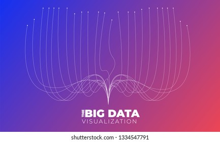 Big data visualization. Visual data complexity analytics. Concept design infographic. Information line graphic representation. Abstract data graph. Vector Illustration