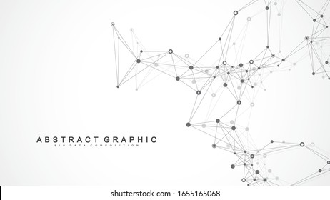 Big data visualization. Wave flow background. Graphic abstract background communication. Perspective backdrop visualization. Analytical network visualization. Vector illustration