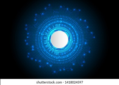 Big data visualiztion technology. Big data futuristic light with line and circle on abstract background.