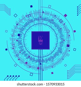 Big data vizualization. Fractal element with lines and dots array. Eps10 Vector illustration.