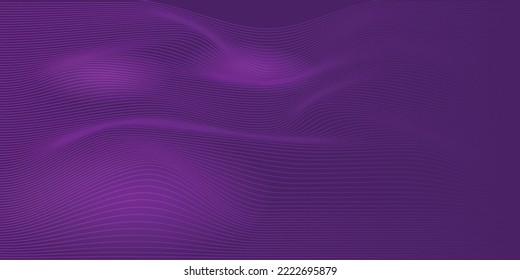 Big data wave visualization background design with shining pink color. Abstract background with interwoven wavy lines rendering