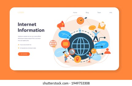 Big data web banner or landing page. Modern computer technology.