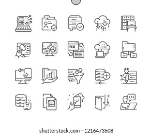 Big Data Well-crafted Pixel Perfect Vector Thin Line Icons 30 2x Grid for Web Graphics and Apps. Simple Minimal Pictogram