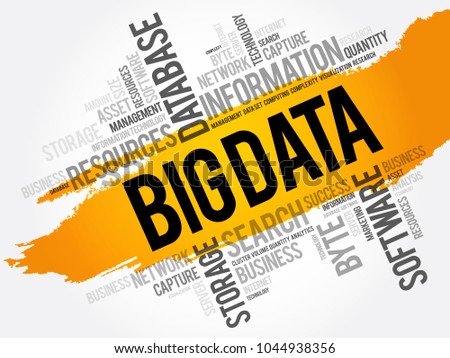 Big Data word cloud collage, technology concept background