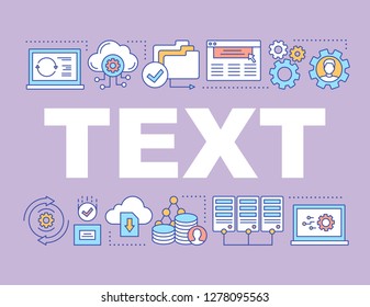 Big data word concepts banner. Database. Presentation, website. Data center, server. Isolated lettering typography idea with linear icons. Vector outline illustration