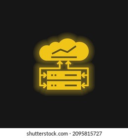 Big Data yellow glowing neon icon