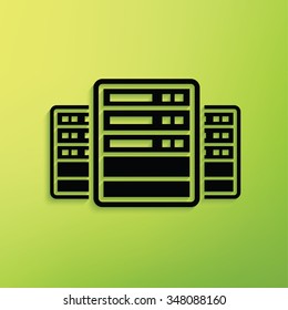 Big data,database on green background,clean vector