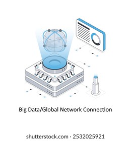 Big DataGlobal Network Connection isometric stock illustration. EPS File stock illustration