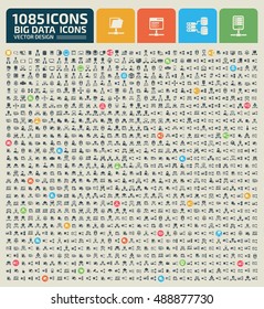 Big data,network icon,clean vector