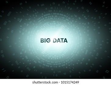 BIG DATA.Stage a process of change or forming development big data. Element with digits. Graphic abstract background communication. Digital data visualization. Vector illustration