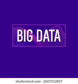 The Big Date emblem. Processing of a large stream of digital data using computer algorithms. Vector illustration. Big date, processing of digital information flow.