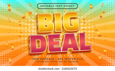 big deal 3d editable text effect template