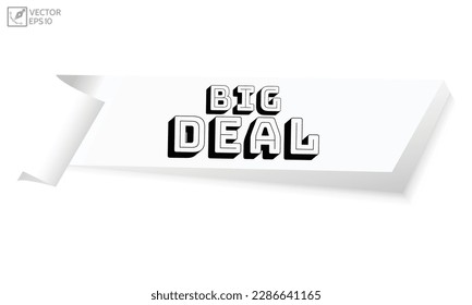 Big deal banner design. Big deal icon. Flat style vector illustration.