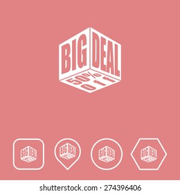 Big Deal Icon on Flat UI Colors with Different Shapes. Eps-10.