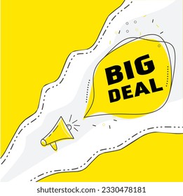 Big deal on speech bubble icon. sale poster or banner design. flat Vector illustration.