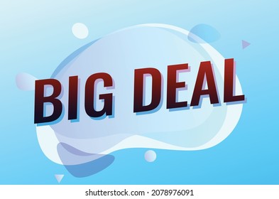 großes Deal Wort Konzept, Vektorgrafik mit blauem, modernem futuristischen 3D-Stil für die Landung von Page-Vorlage in Web Mobile App Poster Banner-Hintergrund Geschenkkartenhintergrund