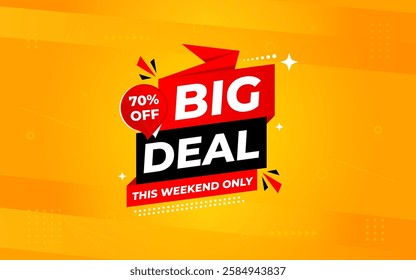 Big Deals Sale Banner Design Sale template. Best deal banner, Sales banner, and Vector design promotion for the digital and print market.