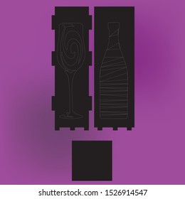 Big Decorative Laser Cut Set, food and drinks