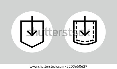 Big or deep pocket icon. Pictogram for web or marketplace, clothing category. Isolated vector illustration on a white background.