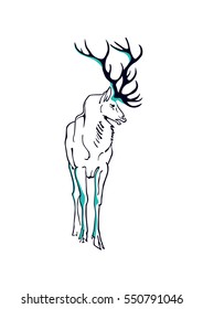 Big Deer line art vector