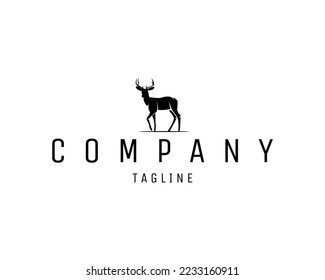 Big deer logo isolated white background side view  vector illustration available in eps 10 