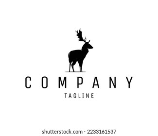 Big deer logo isolated white background side view  vector illustration available in eps 10 